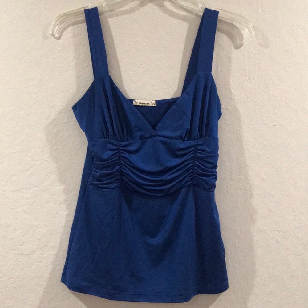 F21 Blue Ruched Top